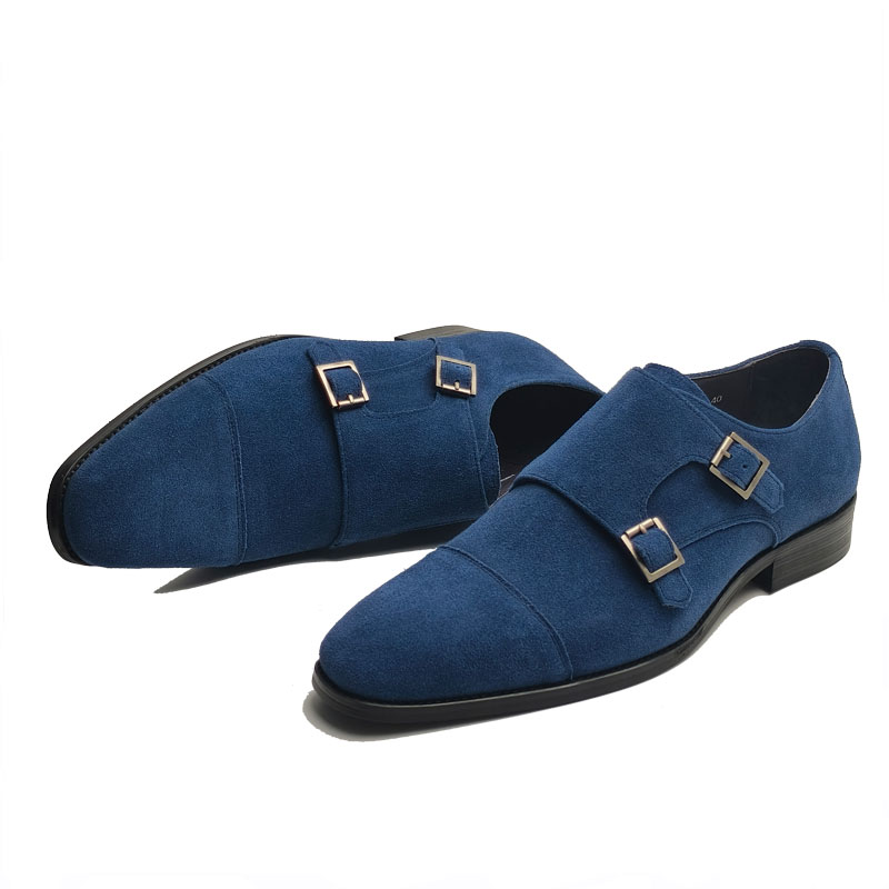 Formal Upper Wear Men - รองเท้าหนังผู้ชายสีน้ำเงินแฟชั่น หนังวัวกลับคุณภาพพรีเมียม รองเท้าอ็อกซ์ฟอร์ดสำหรับงานทางการ งานออฟฟิศ รองเท้าทำงาน ทนทาน