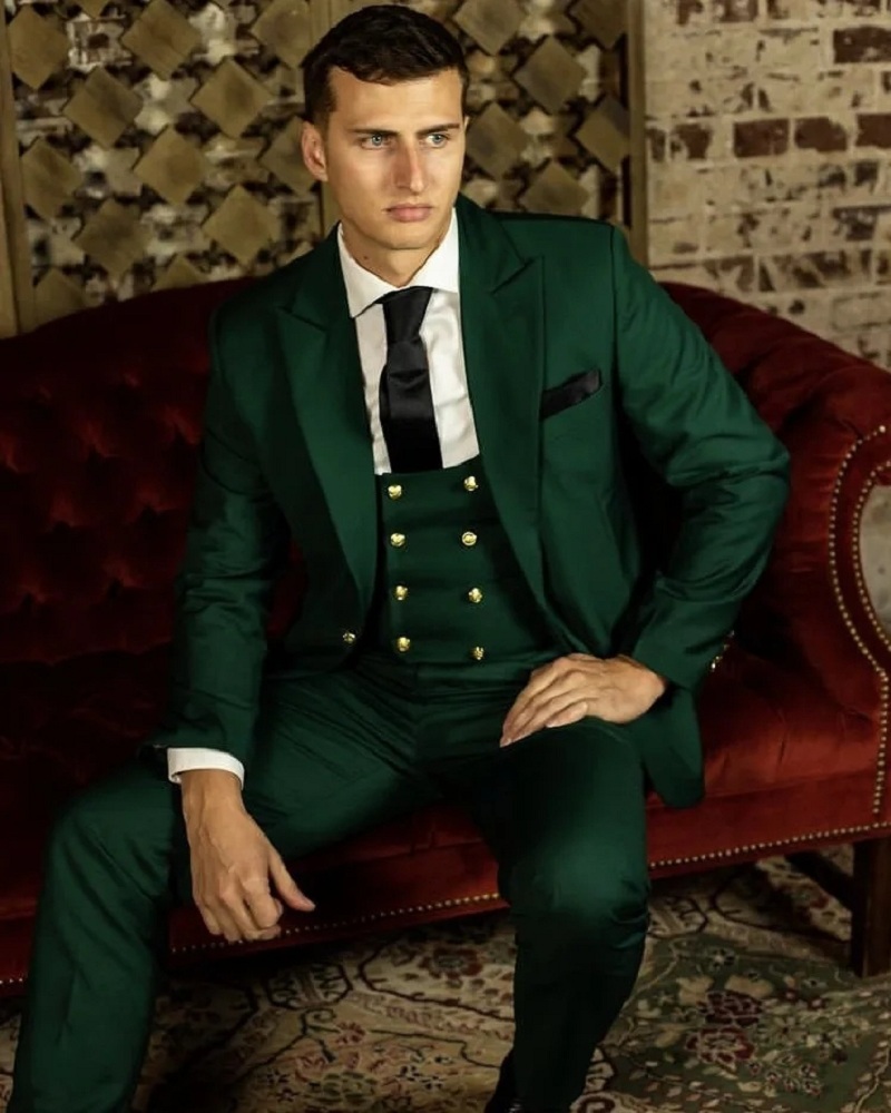 Men Formal Wear Shop - ชุดสูทผู้ชายสีเขียวคลาสสิก ชุดแต่งงานแบบเป็นทางการ กางเกงและเสื้อโค้ทดีไซน์ล่าสุด ชุดออกงานธุรกิจ ชุดพรอม ทรงเข้ารูป