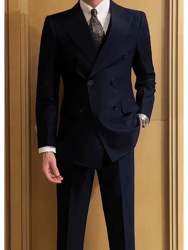 High End Men'S Formal Wear - ออกแบบชุดสูทผู้ชายงานแต่งงานสุดหรูแบบกระดุมสองแถว ชุดทำงานทางการ ชุดสูทสำหรับผู้ใหญ่ และชุดเดรส