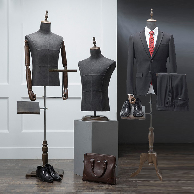 Formal Upper Wear Men - หุ่นโชว์เสื้อสูทชายครึ่งตัว สำหรับโชว์ทักซิโด้ในหน้าร้าน ชั้นวางเสื้อผ้าสำหรับร้านขายเสื้อผ้าและโชว์รูม