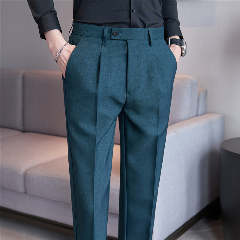 Men Formal Wear Shop - กางเกงขายาวผู้ชายคุณภาพสูง สีพื้น สำหรับธุรกิจ งานสังคม งานแต่งงาน ทรงเข้ารูป
