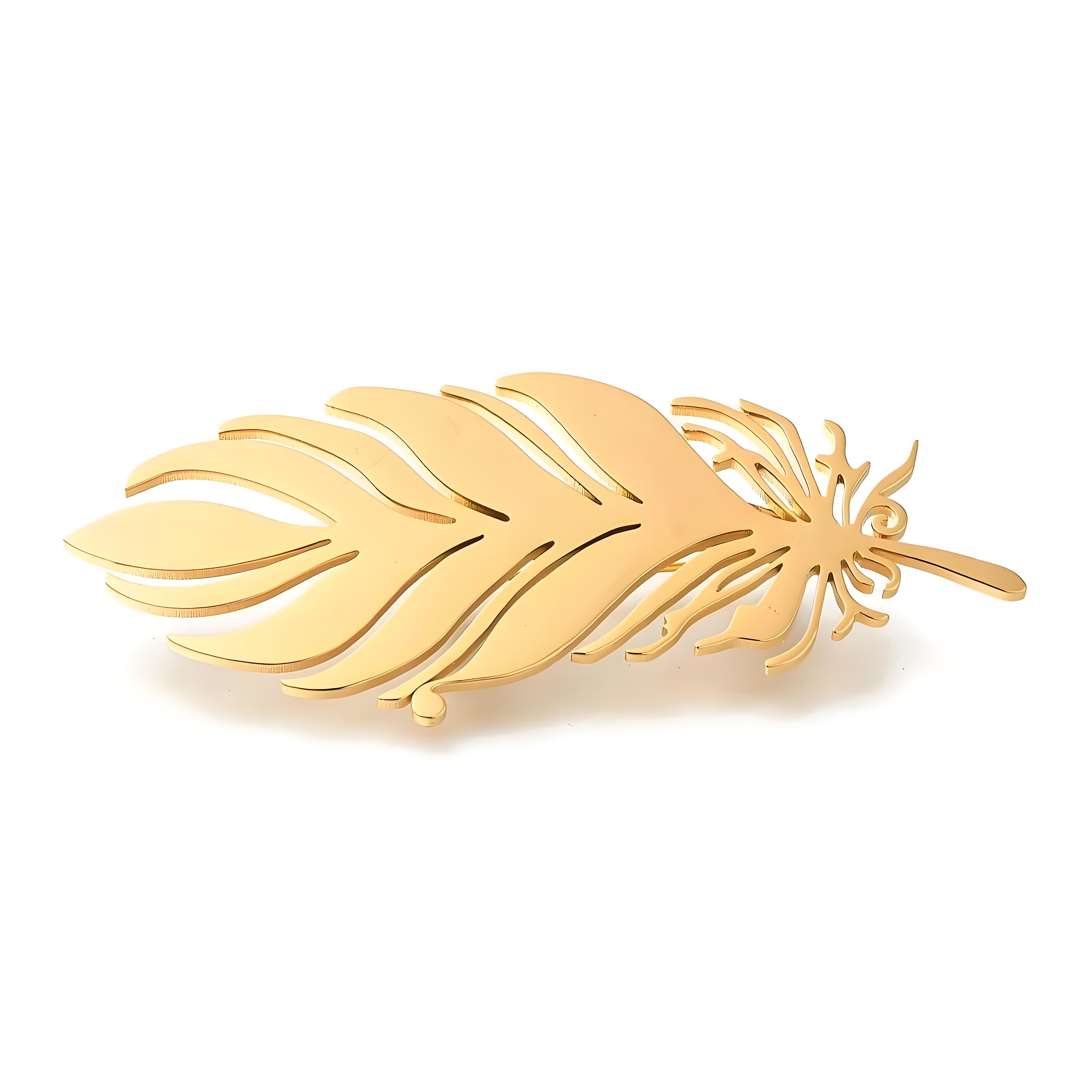 Tuxedo Lapel Pin - เข็มกลัดขนนกชุบทอง, เข็มกลัดดีไซน์กลวงสวยงาม, เครื่องประดับมีสไตล์สำหรับผู้หญิงและผู้ชาย, ของขวัญในอุดมคติสำหรับทุกวัน
