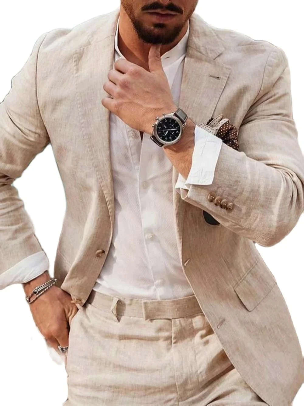 ชุดสูทผ้าลินินสำหรับธุรกิจชายห - Men Formal Wear For Summer บทวิจารณ์และราคา