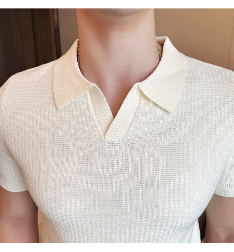 เสื้อสเวตเตอร์คอปกโปโลทรงเข้าร - Men Formal Wear Shop บทวิจารณ์และราคา