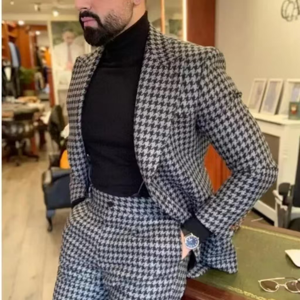 ชุดสูทผู้ชายลายฮาวด์ทูธสไตล์วิ - Men'S Vintage Formal Wear บทวิจารณ์และราคา