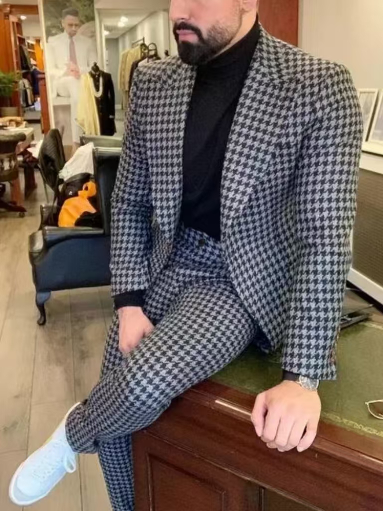 ชุดสูทผู้ชายลายฮาวด์ทูธสไตล์วิ - Men'S Vintage Formal Wear บทวิจารณ์และราคา