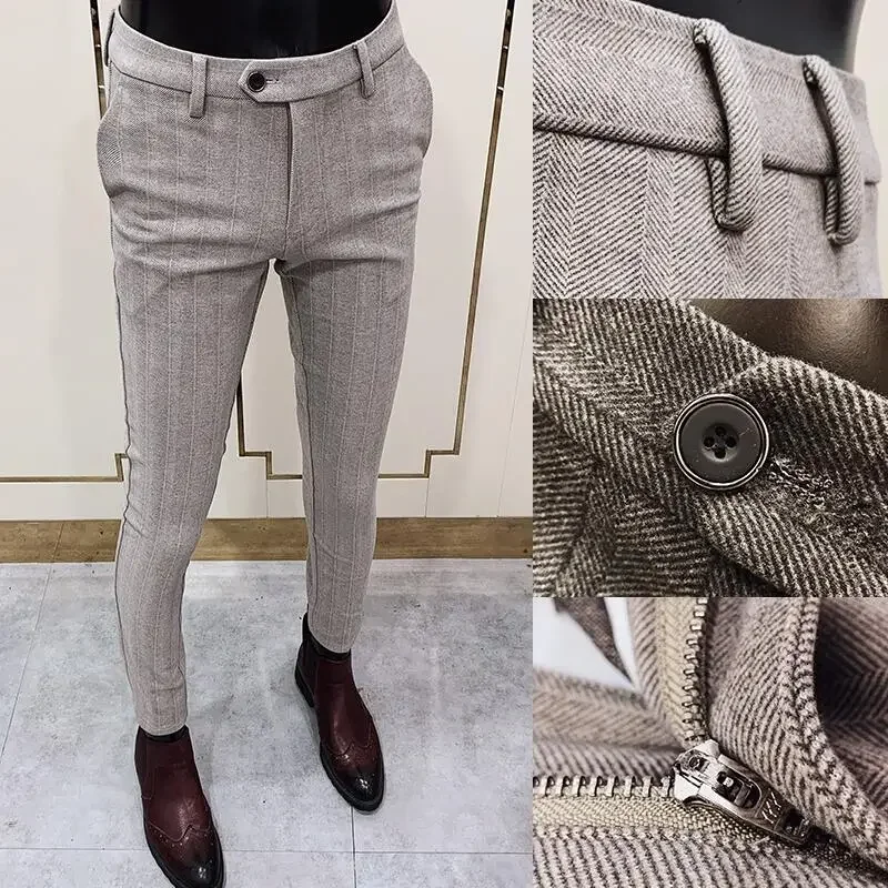 กางเกงสูททำด้วยผ้าขนสัตว์เนื้อ - Men'S Formal Wear For Office บทวิจารณ์และราคา
