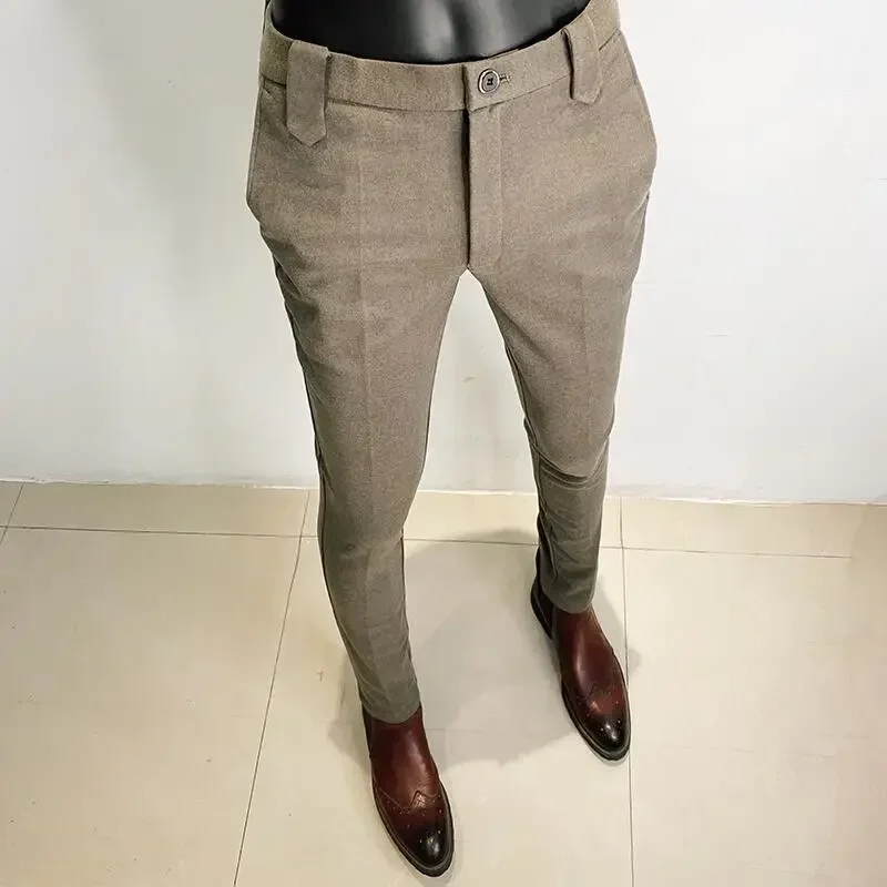 กางเกงสูททำด้วยผ้าขนสัตว์เนื้อ - Men'S Formal Wear For Office บทวิจารณ์และราคา