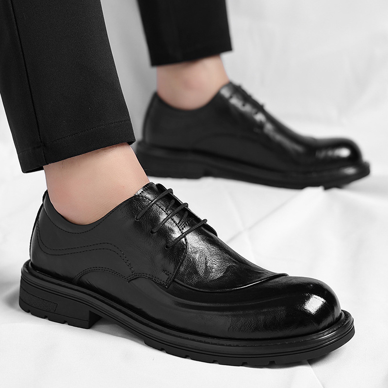 รองเท้าหนังแท้สีน้ำตาลขัดเงา แ - Men'S Formal Wear For Office บทวิจารณ์และราคา