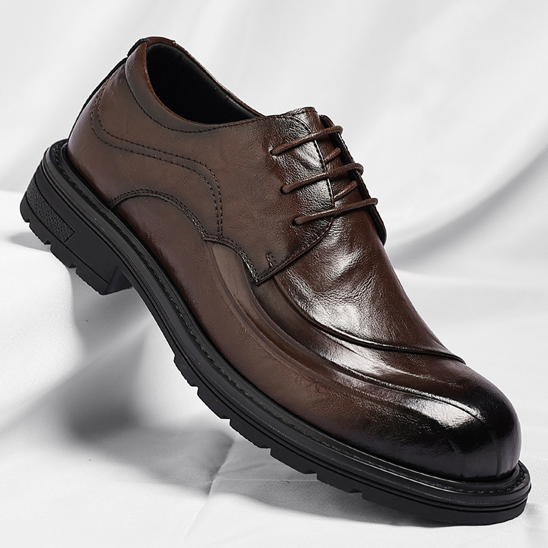 รองเท้าหนังแท้สีน้ำตาลขัดเงา แ - Men'S Formal Wear For Office บทวิจารณ์และราคา