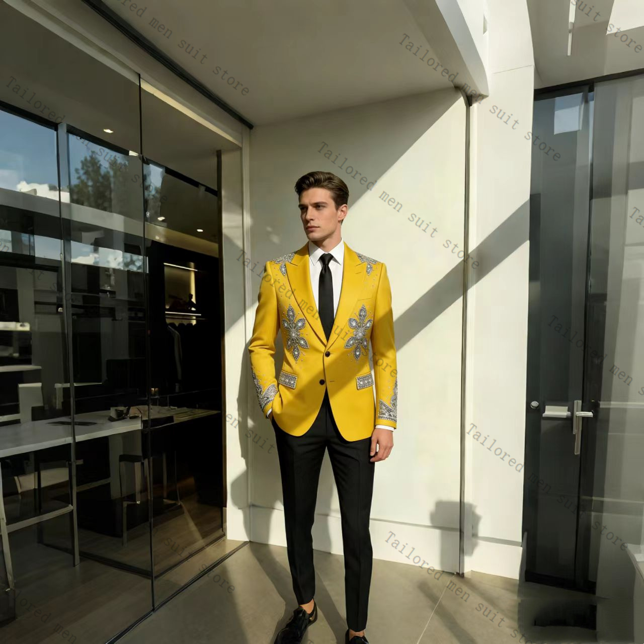 ชุดสูทผู้ชายสีเหลือง 2 ชิ้น ปร - Formal Wear For Men Yellow บทวิจารณ์และราคา