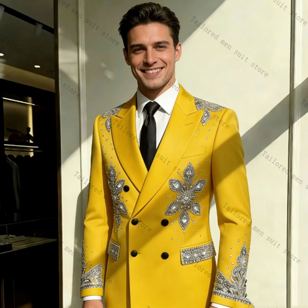 ชุดสูทผู้ชายสีเหลือง 2 ชิ้น ปร - Formal Wear For Men Yellow บทวิจารณ์และราคา