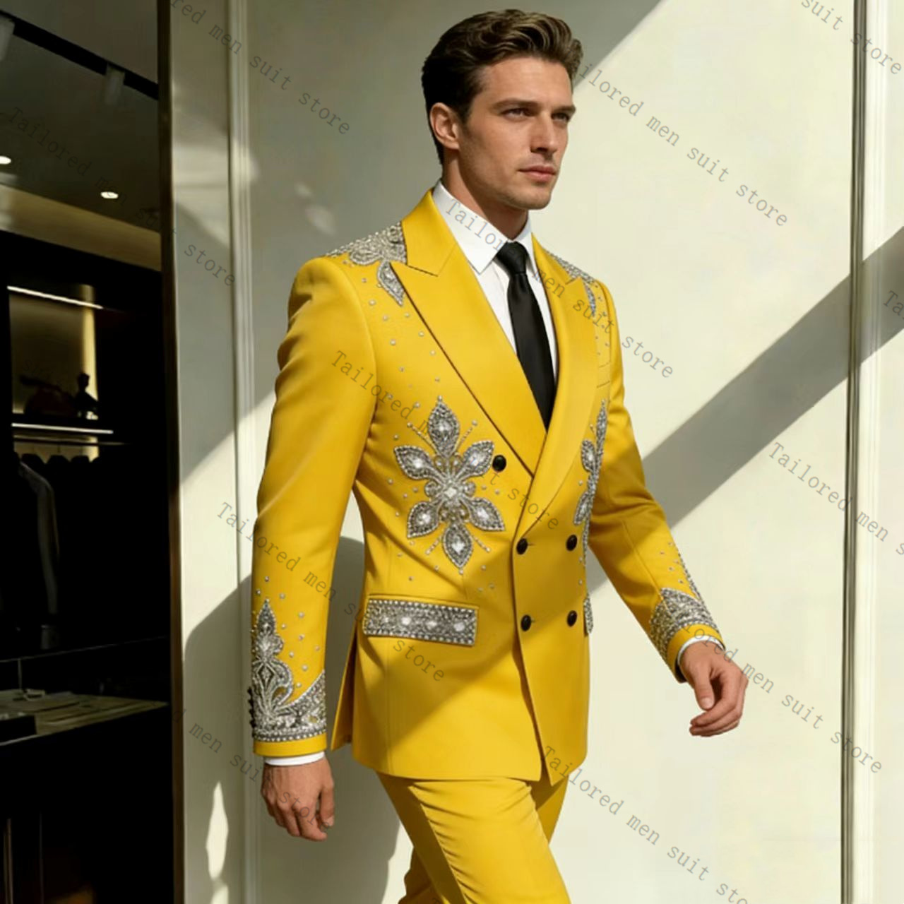 ชุดสูทผู้ชายสีเหลือง 2 ชิ้น ปร - Formal Wear For Men Yellow บทวิจารณ์และราคา