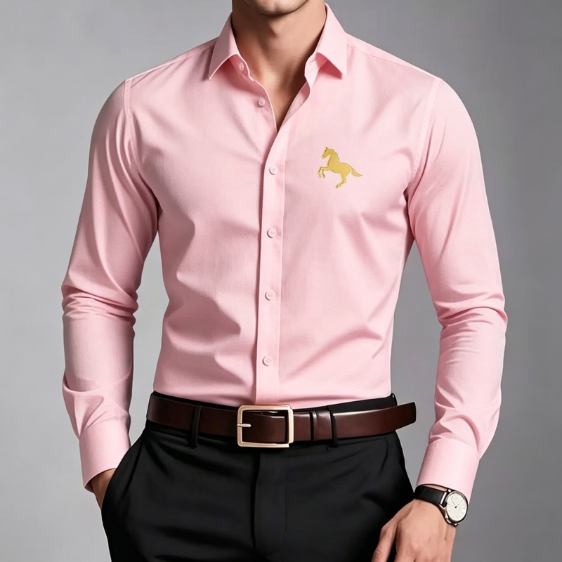 เสื้อเชิ้ตผู้ชายพิมพ์ลายโลโก้ม - Men Formal Wear Shop บทวิจารณ์และราคา