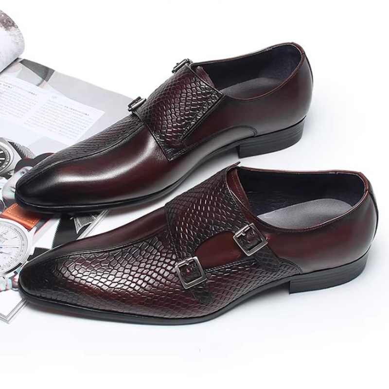 รองเท้าหนังแท้ลายเกล็ดปลาแบบอั - Scale - Men Formals & Ethnic Wear บทวิจารณ์และราคา