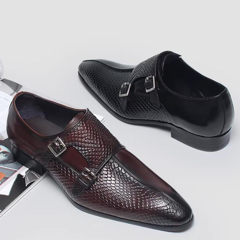รองเท้าหนังแท้ลายเกล็ดปลาแบบอั - Scale - Men Formals & Ethnic Wear บทวิจารณ์และราคา