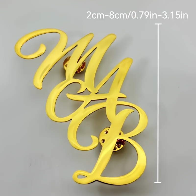 Custom Monogramชื่อเริ่มต้นสแต - Tuxedo Lapel Pin บทวิจารณ์และราคา