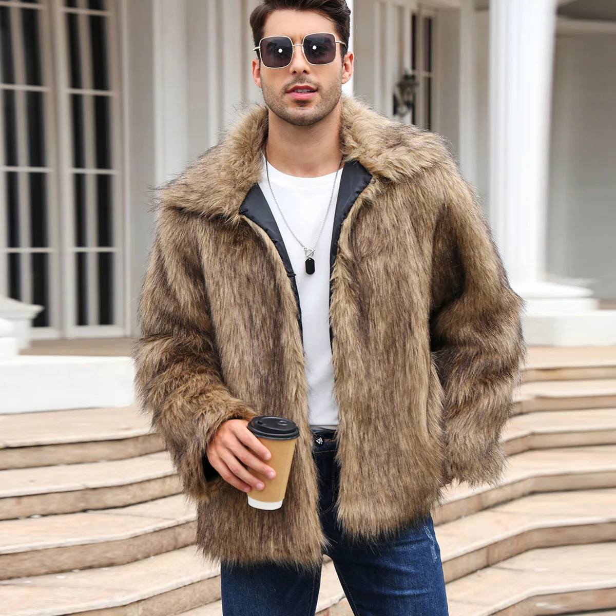 ผู้ชายFaux Foxขนสัตว์เสื้อแจ็ค - Men Formal Wear Coat บทวิจารณ์และราคา