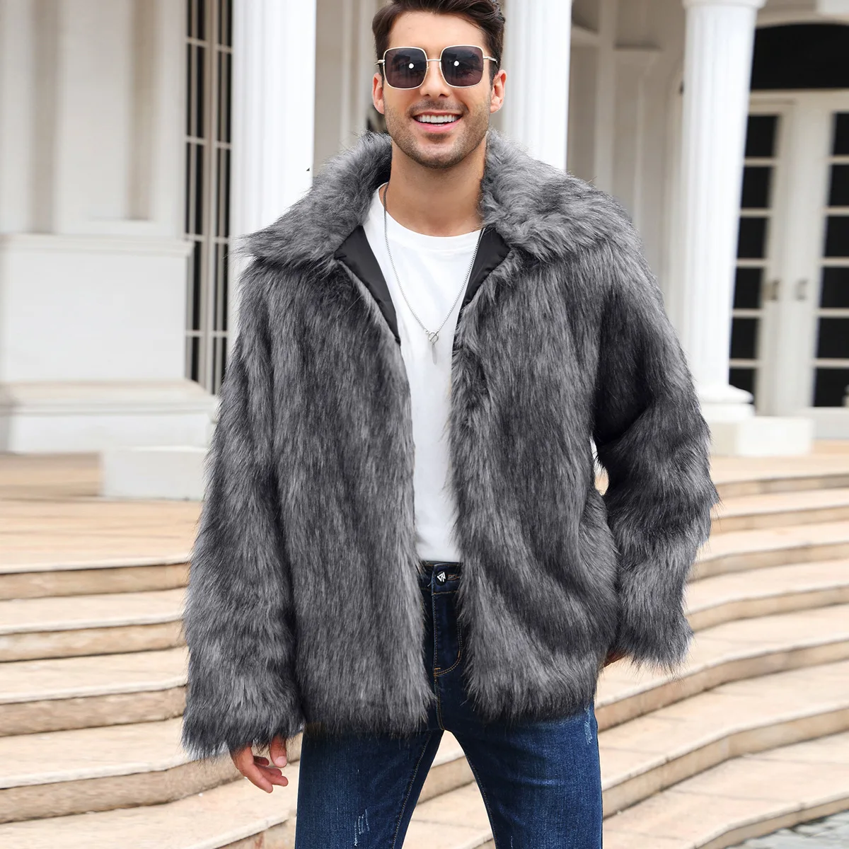 ผู้ชายFaux Foxขนสัตว์เสื้อแจ็ค - Men Formal Wear Coat บทวิจารณ์และราคา