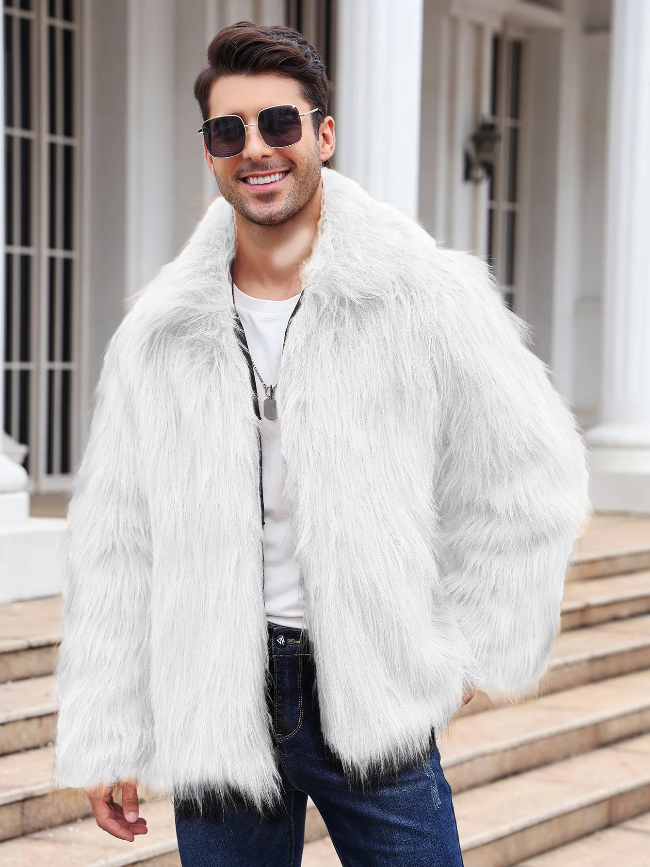 ผู้ชายFaux Foxขนสัตว์เสื้อแจ็ค - Men Formal Wear Coat บทวิจารณ์และราคา