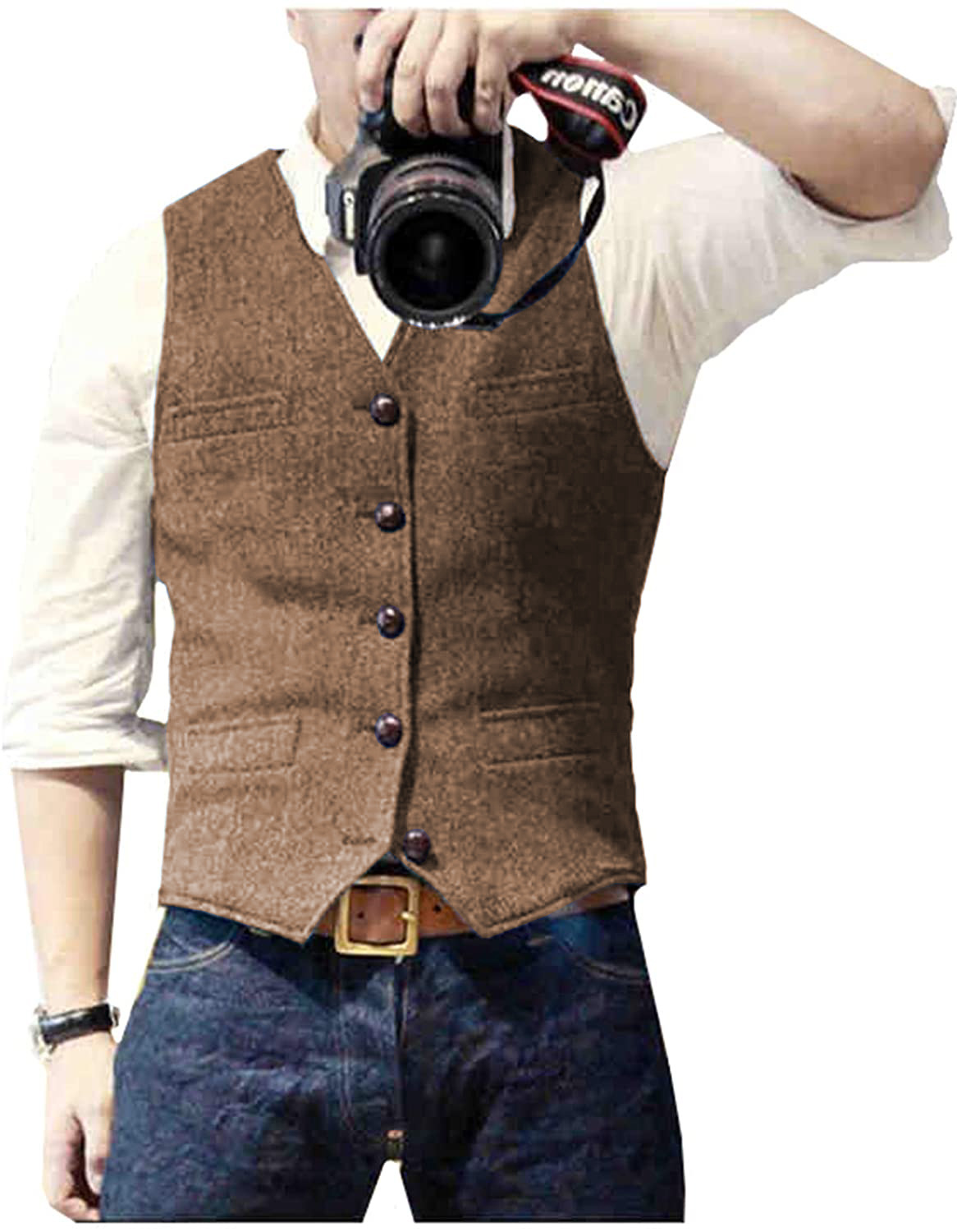 เสื้อกั๊กสูทผู้ชาย คอวี ผ้าขนส - Young Men Formal Wear บทวิจารณ์และราคา