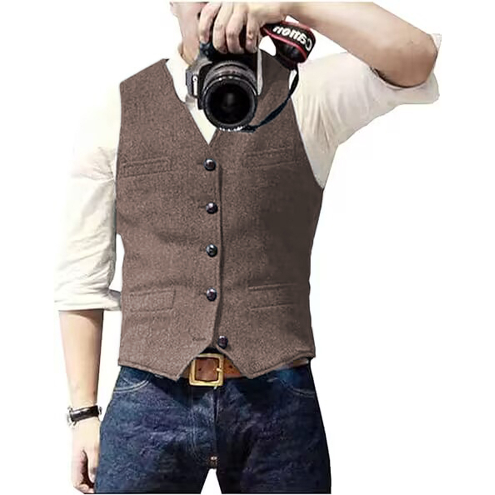 เสื้อกั๊กสูทผู้ชาย คอวี ผ้าขนส - Young Men Formal Wear บทวิจารณ์และราคา