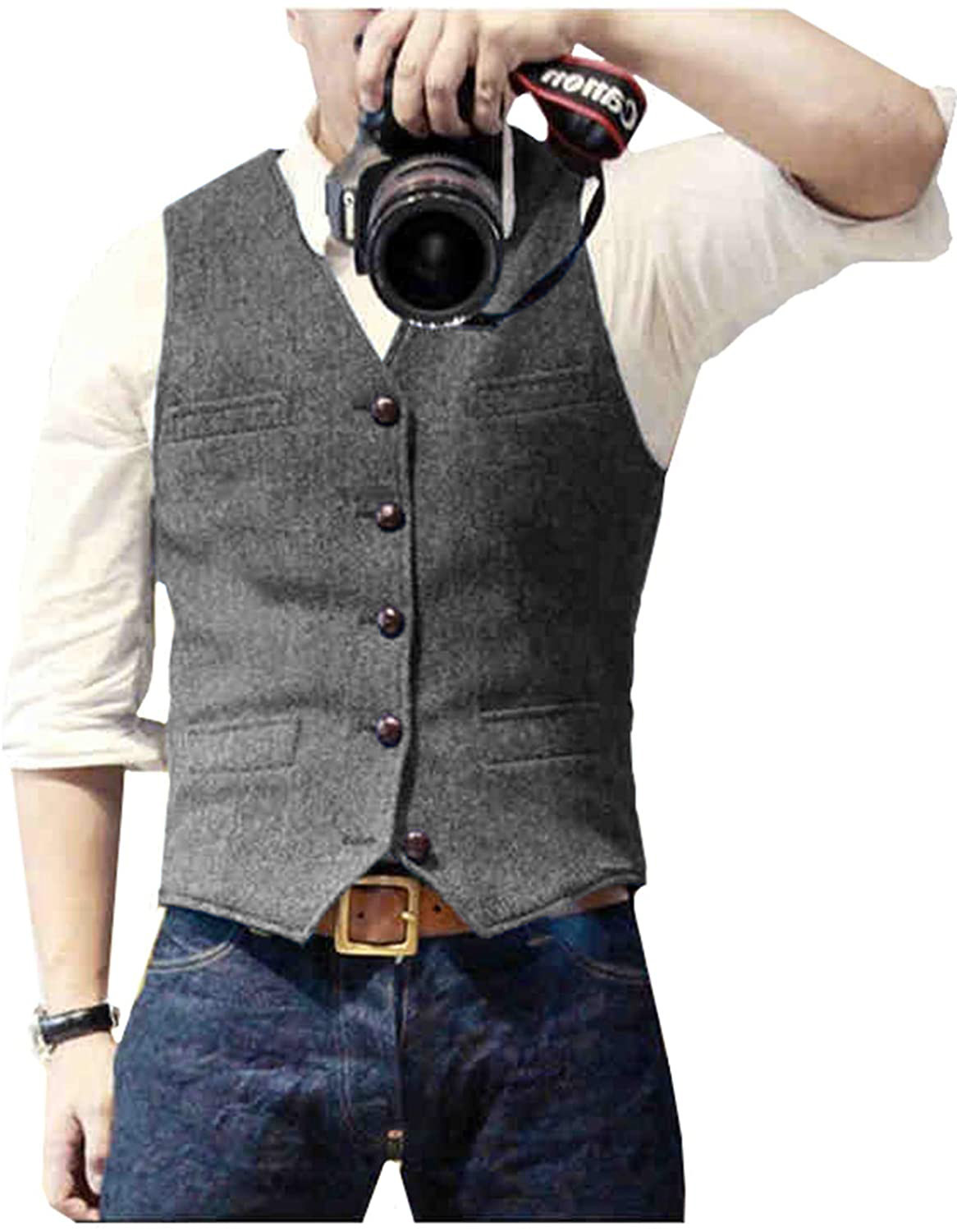 เสื้อกั๊กสูทผู้ชาย คอวี ผ้าขนส - Young Men Formal Wear บทวิจารณ์และราคา