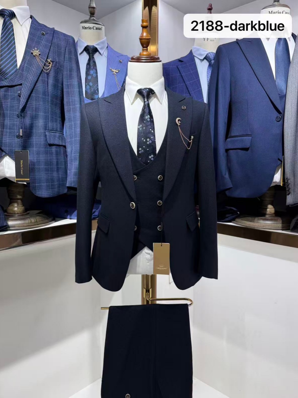 ชุดสูทผู้ชายสีน้ำเงินเข้ม 3 ชิ - Men'S Formal Wear For Office บทวิจารณ์และราคา