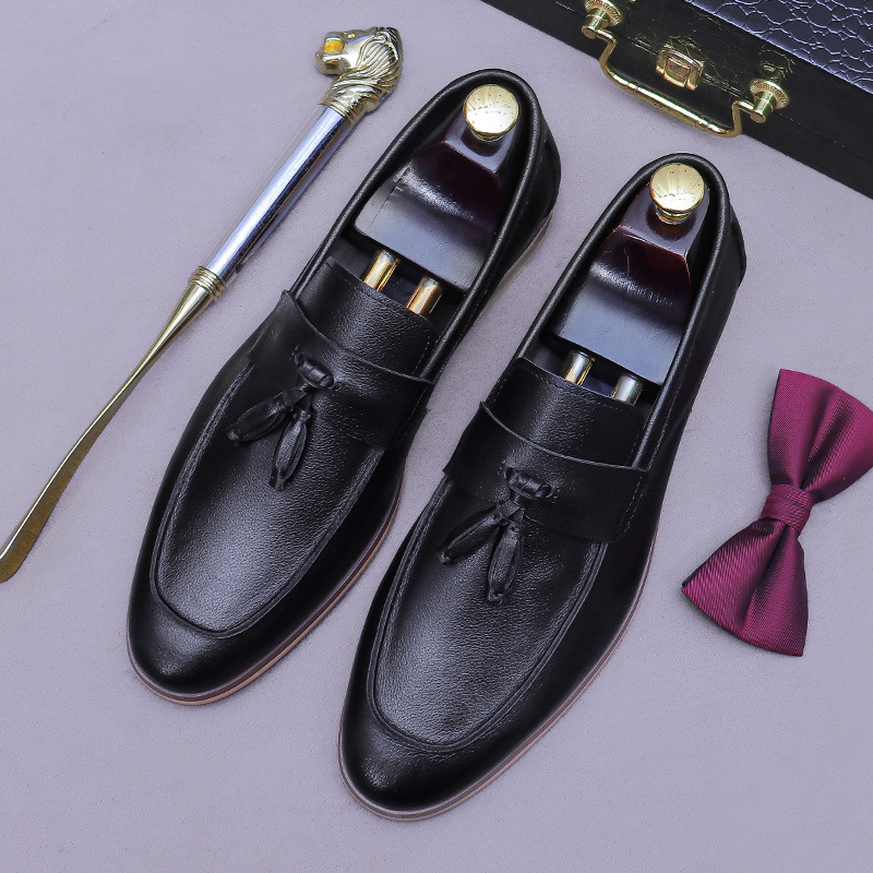 รองเท้าหนังแท้ผู้ชายแบบมีพู่ห้ - Men Formal Wear Dress บทวิจารณ์และราคา