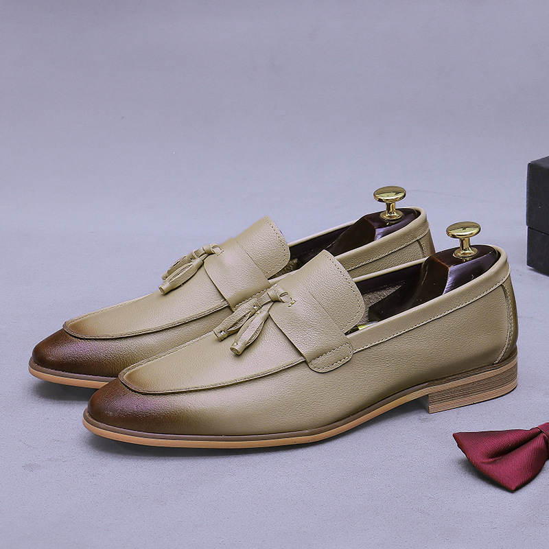รองเท้าหนังแท้ผู้ชายแบบมีพู่ห้ - Men Formal Wear Dress บทวิจารณ์และราคา