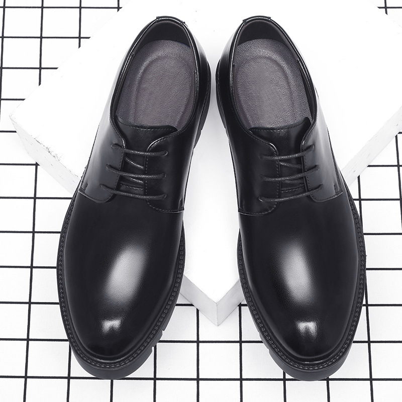 รองเท้าหนังสีดำแบบผูกเชือกสำหร - Men'S Formal Wear For Office บทวิจารณ์และราคา