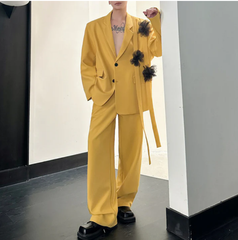 ชุดสูทผู้ชายสีเหลือง 2 ชิ้น เส - Formal Wear For Men Yellow บทวิจารณ์และราคา