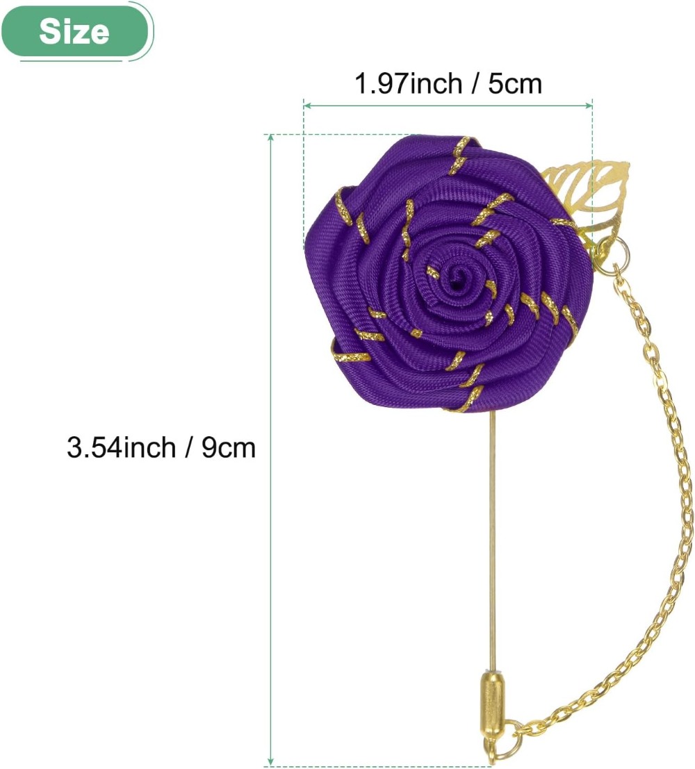 เข็มกลัดรูปดอกกุหลาบประดับใบไม - Tuxedo Lapel Pin บทวิจารณ์และราคา