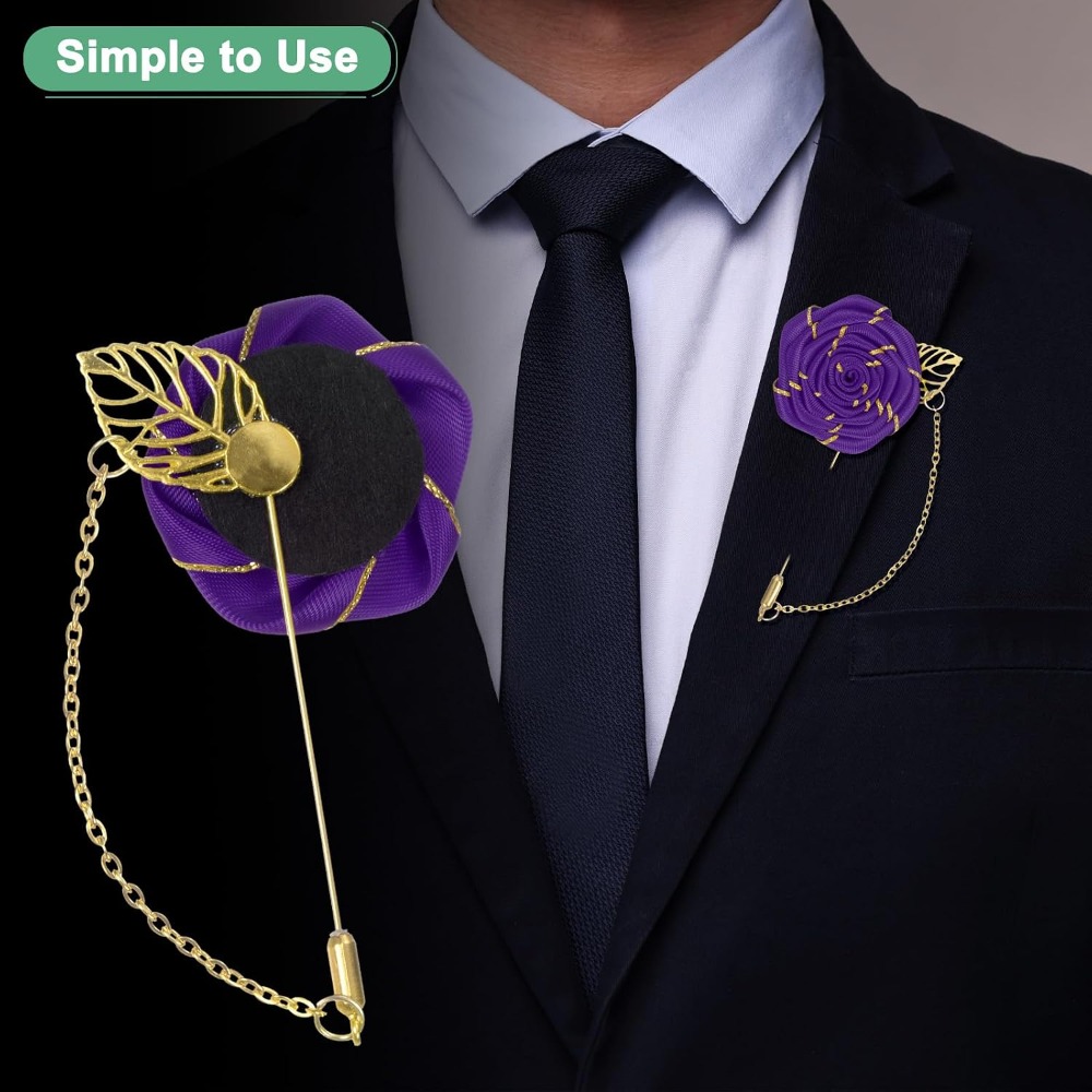 เข็มกลัดรูปดอกกุหลาบประดับใบไม - Tuxedo Lapel Pin บทวิจารณ์และราคา