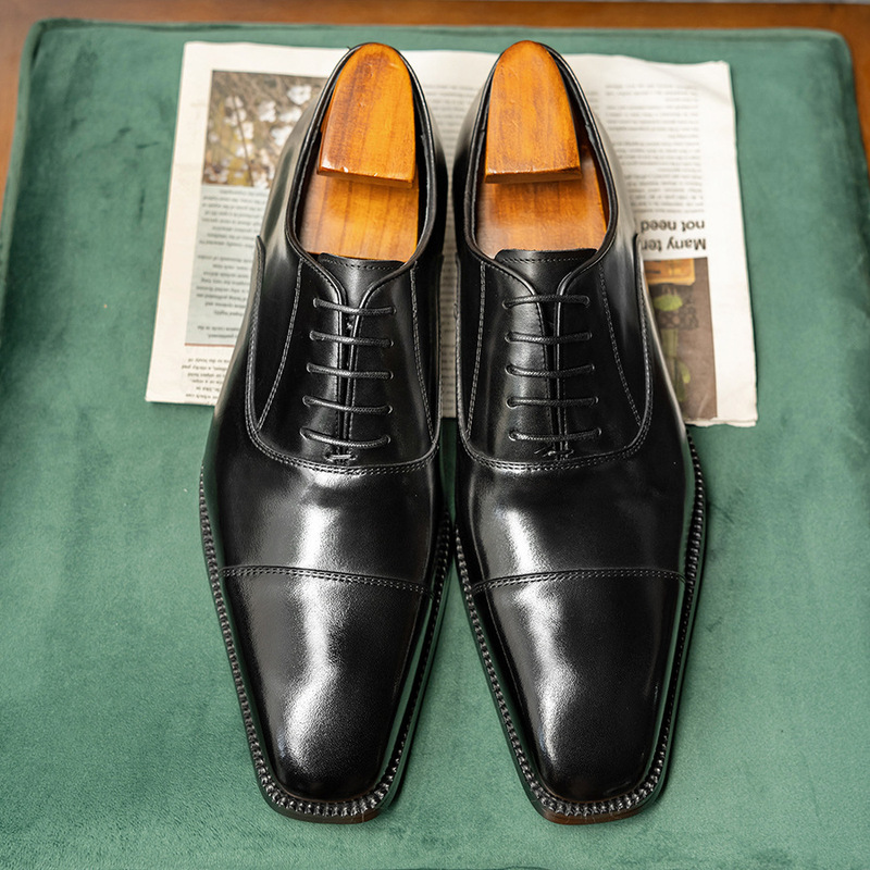 รองเท้าหนังวัวแท้ทรงสี่เหลี่ยม - High End Men'S Formal Wear บทวิจารณ์และราคา